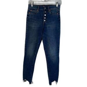 GAP Button‎ Fly Skinny Denim Jeans Raw Hem Basic Casual Size 27